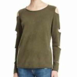 Aqua Olive Cashmere Cut-out Sweater - XS